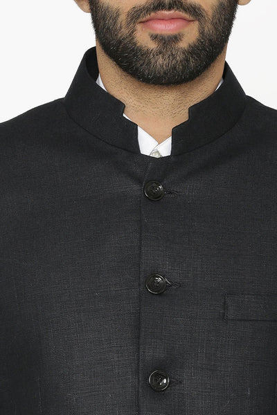 100% Linen Black Blazer Coat Jacket