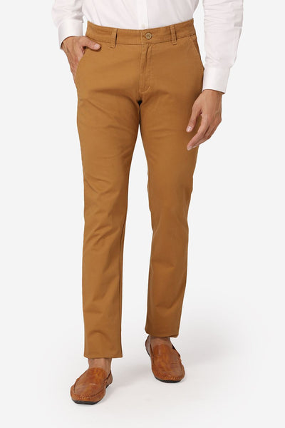 Wintage Men's Yellow Regular Fit Chinos 100% Cotton Twill Stretch Trousers