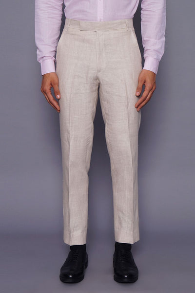 Wintage Men's Natural Regular Fit Pant 100% Linen 