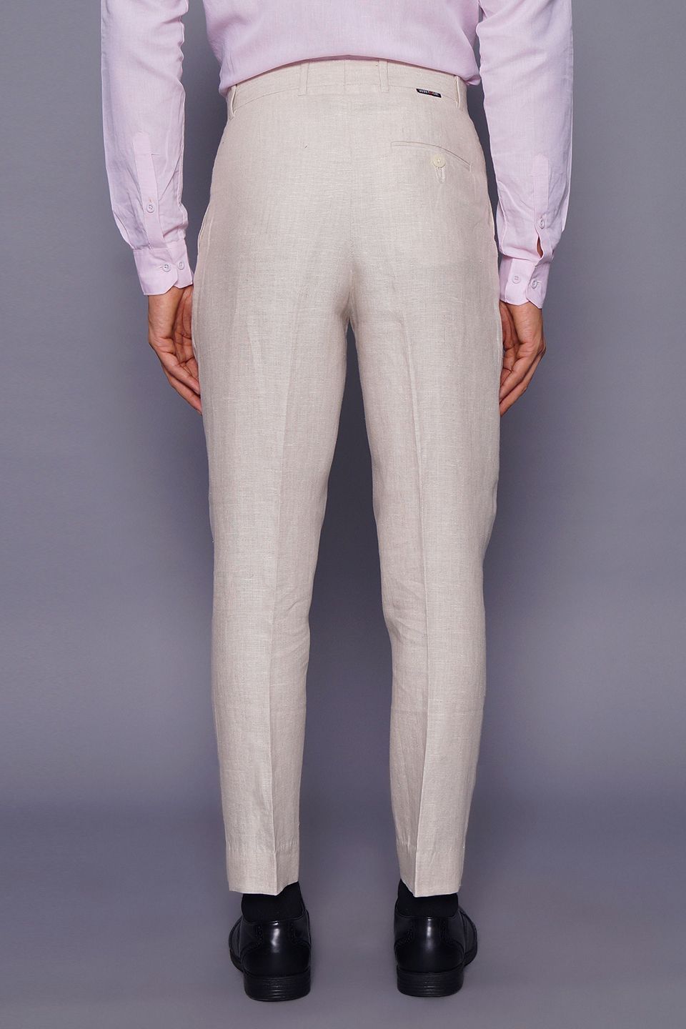 Wintage Men's Natural Regular Fit Pant 100% Linen 