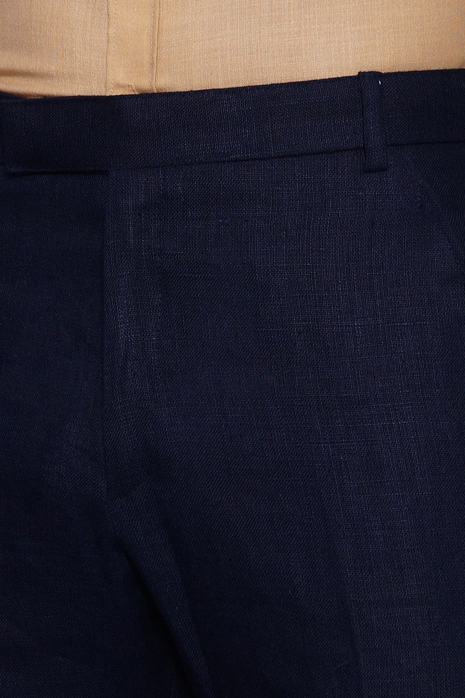 Wintage Men's Blue Regular Fit Pant 100% Linen 