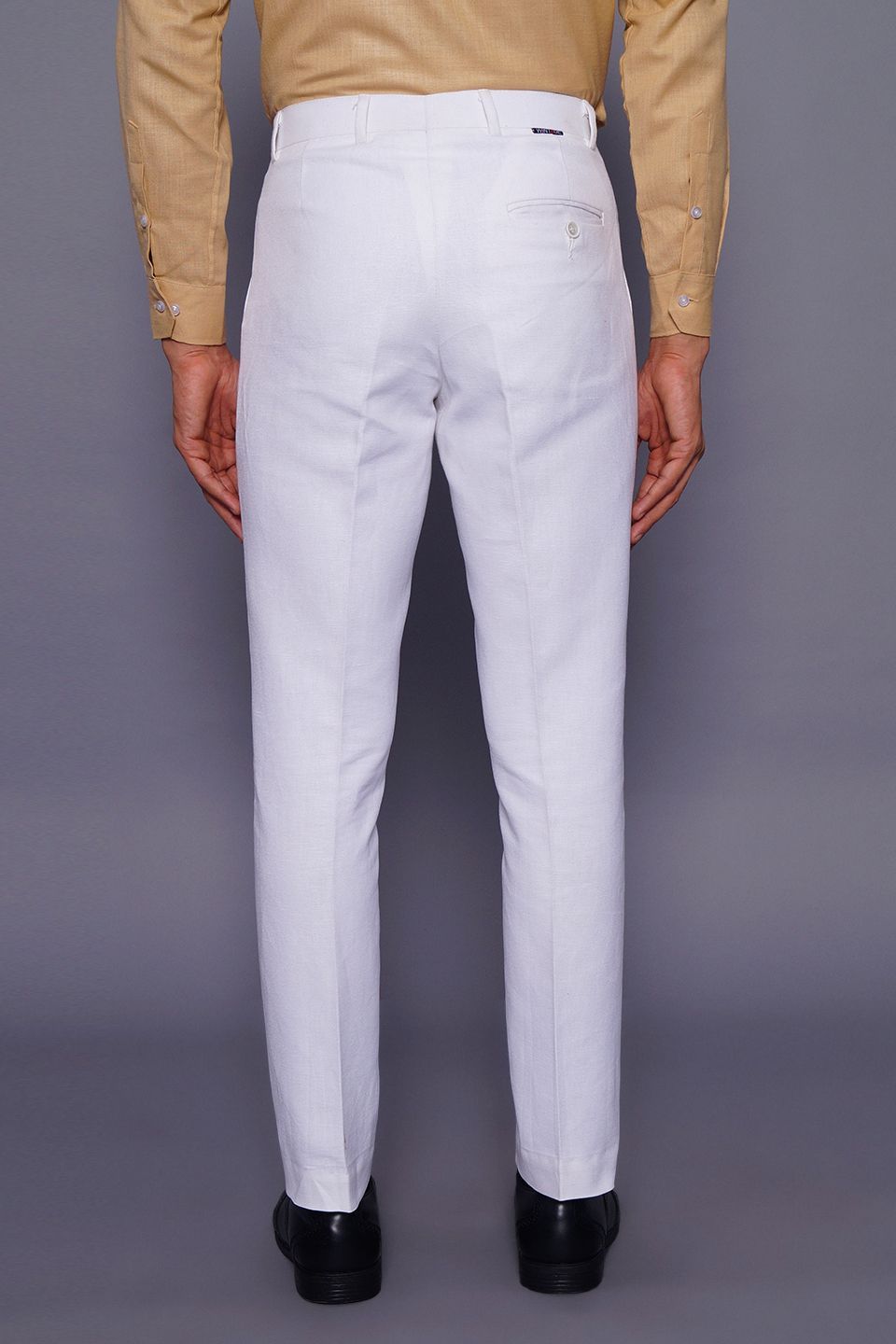 Wintage Men's Sky White Regular Fit Pant 100% Linen 