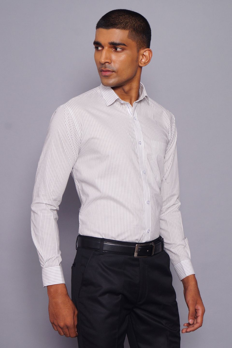 100% Premium Cotton Black Strip Shirt