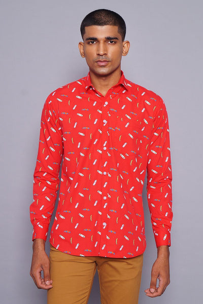 100% Premium Cotton Red Shirt