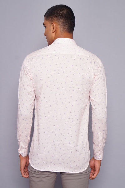 100% Premium Cotton Peach Dotted Shirt
