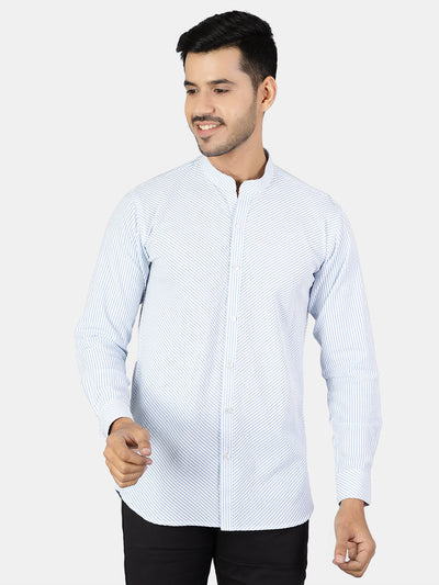 100% Premium Cotton White Stripe Shirt