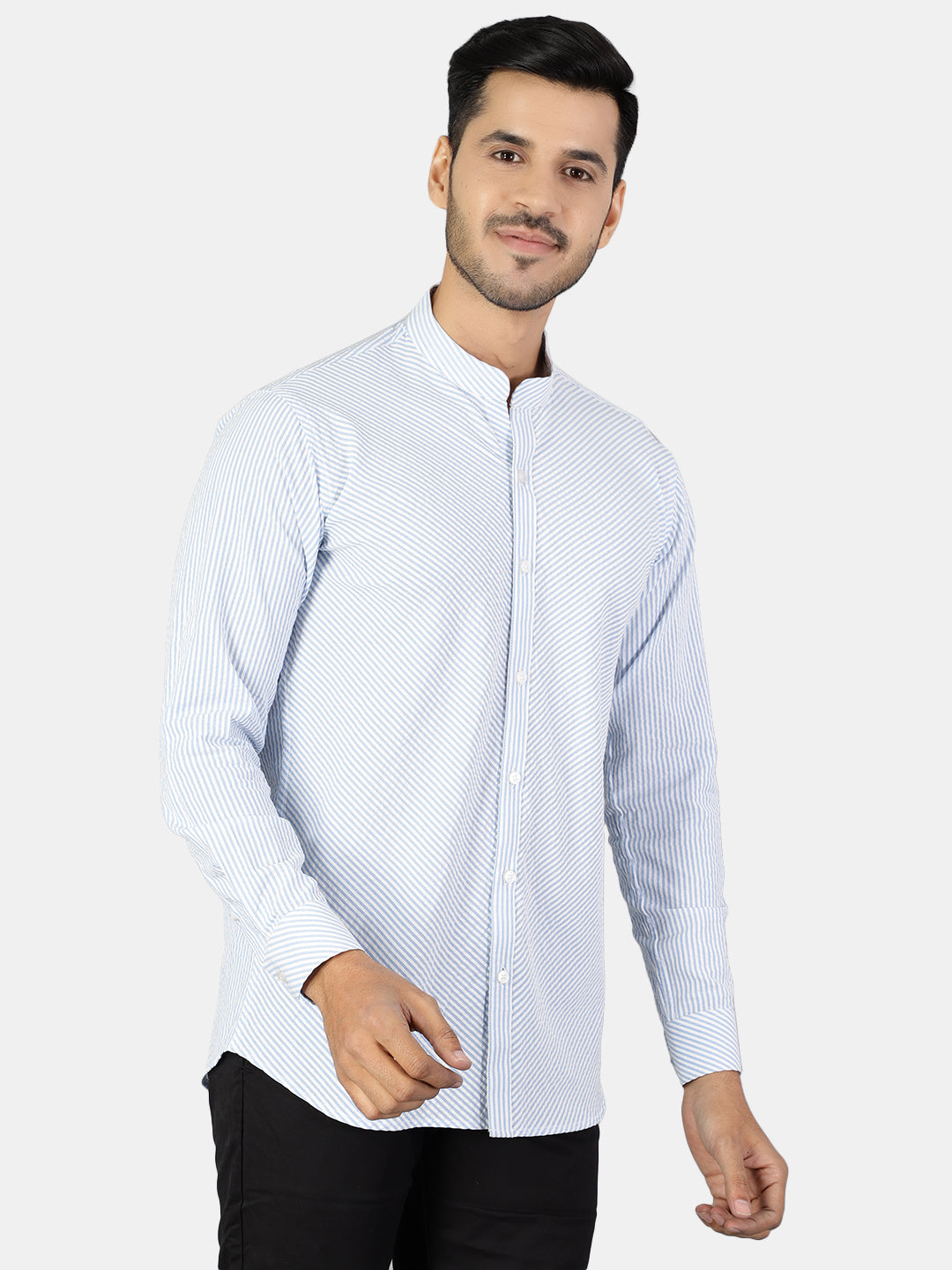 100% Premium Cotton White Stripe Shirt