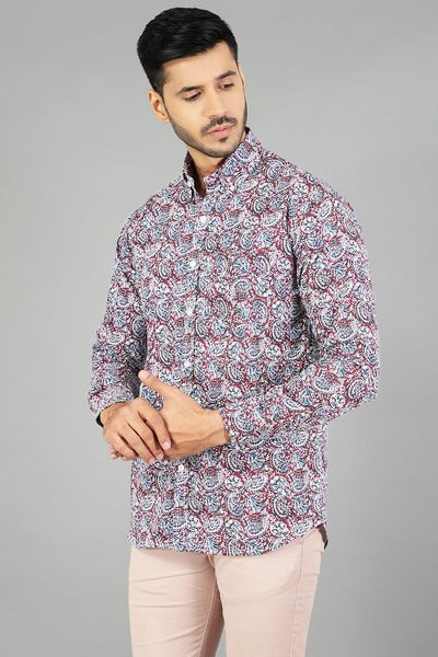 100% Premium Cotton Multicolored Printed Shirt