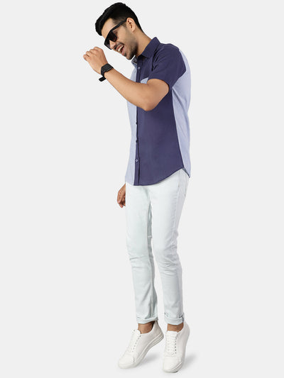 100% Premium Cotton Blue Design Shirt