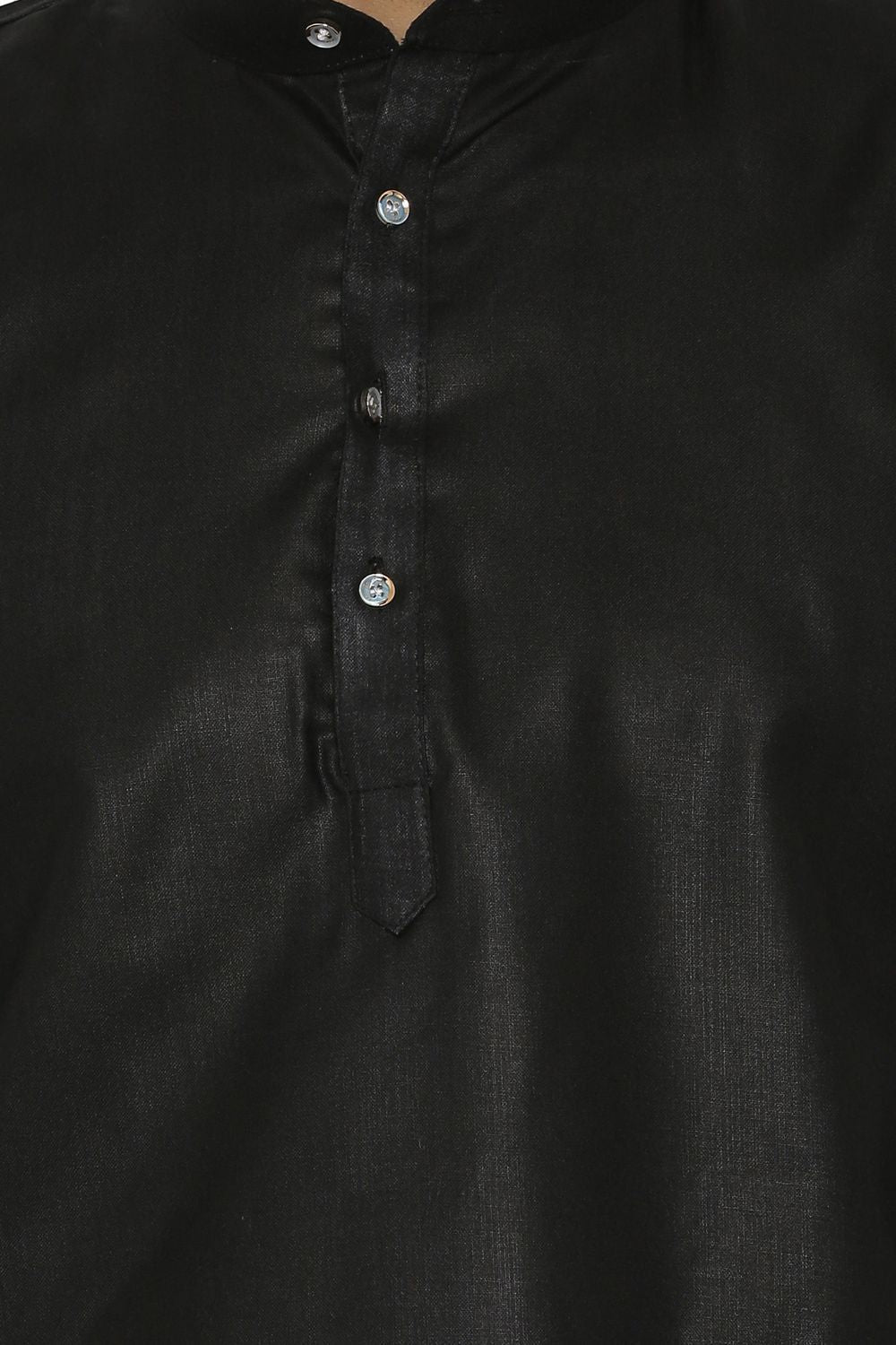 Cotton Silk Blend Black Kurta Shirt