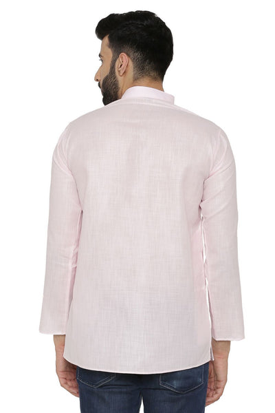 Cotton Silk Blend Pink Kurta Pyjama