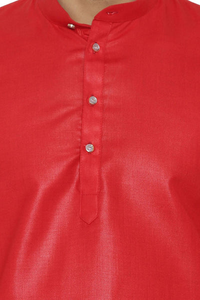 Cotton Silk Blend Red Kurta Shirt