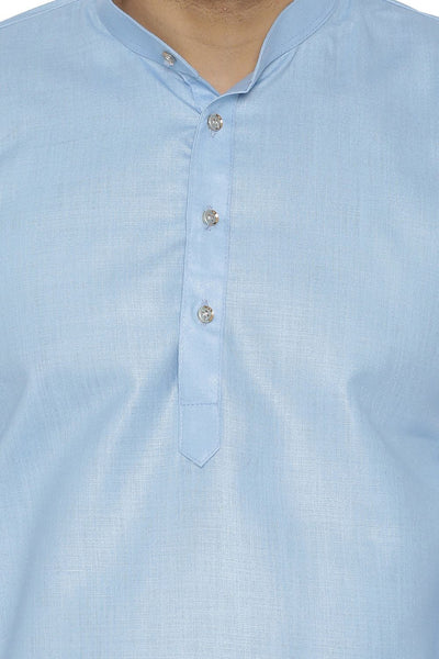 Cotton Silk Blend Blue Kurta Shirt
