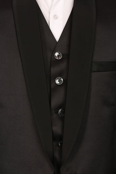 Poly Blend Black Tuxedo 3-Pc Suit