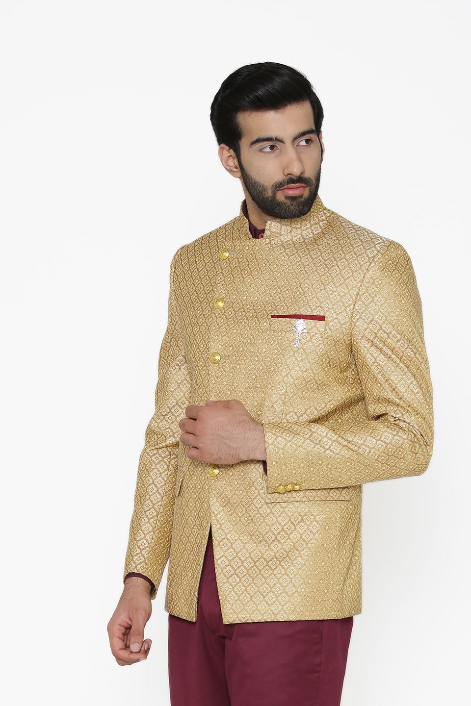 Banarasi Rayon Cotton Gold Blazer