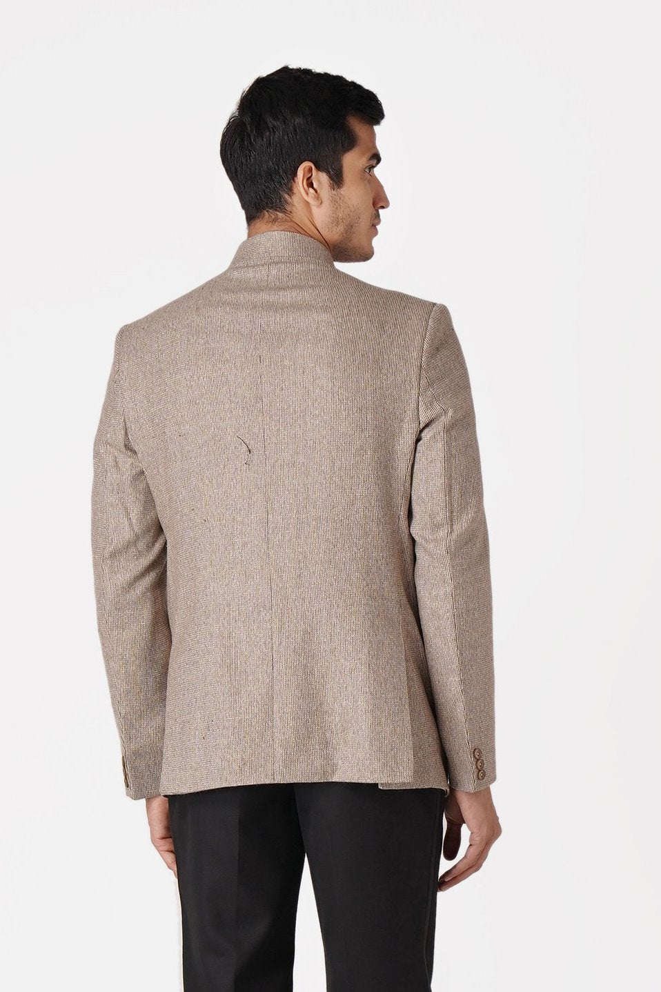 Wintage Men's Tweed Casual and Festive Blazer Coat Jacket: Beige