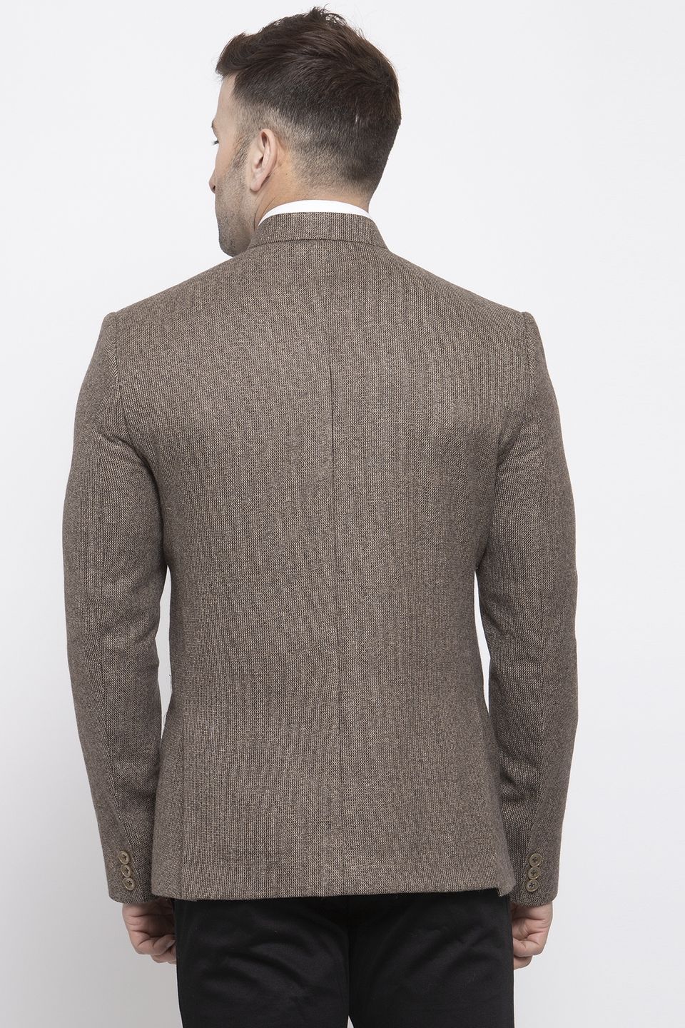 Wintage Men's Tweed Wool Casual and Festive Blazer Coat Jacket:Brown
