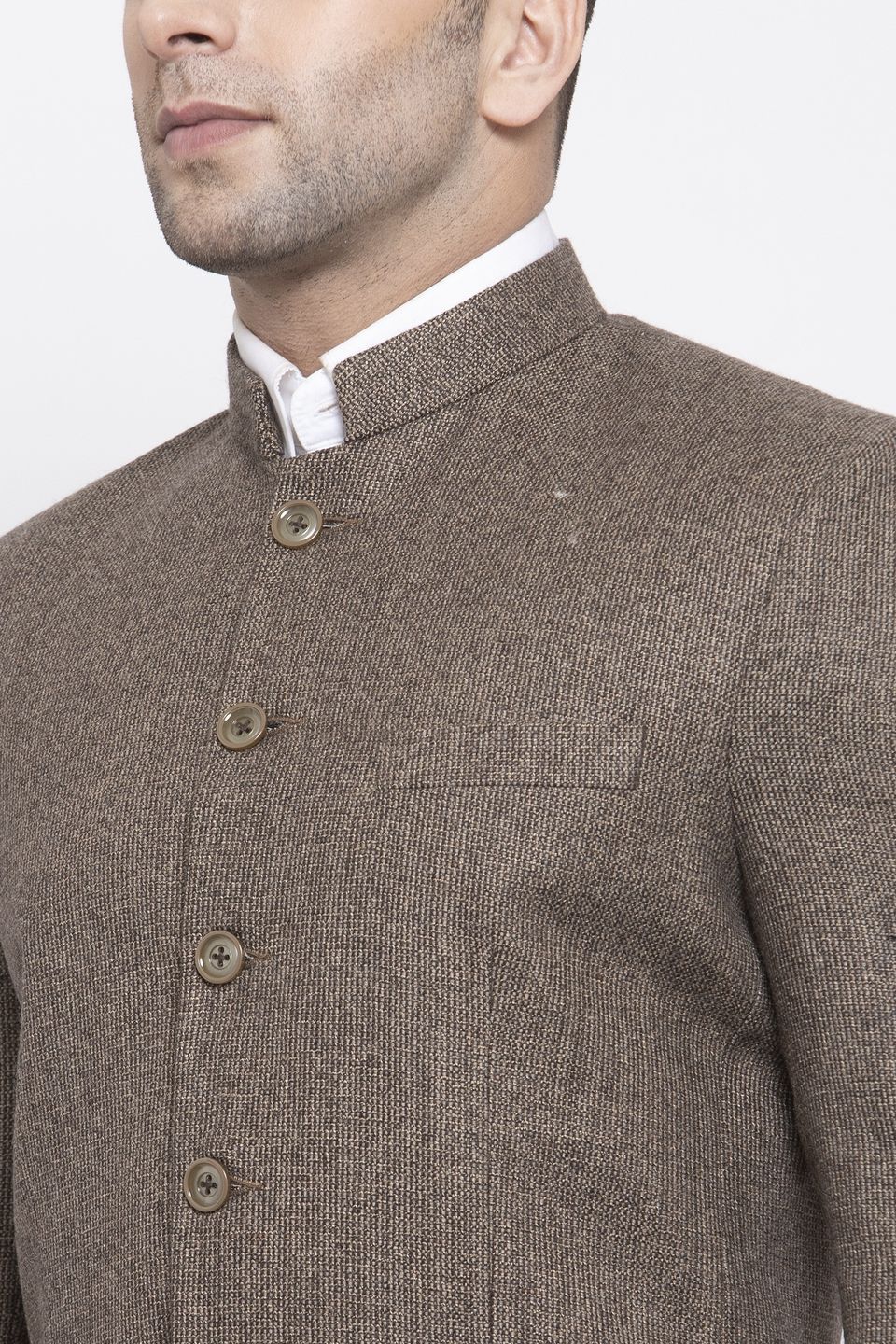 Wintage Men's Tweed Wool Casual and Festive Blazer Coat Jacket:Brown
