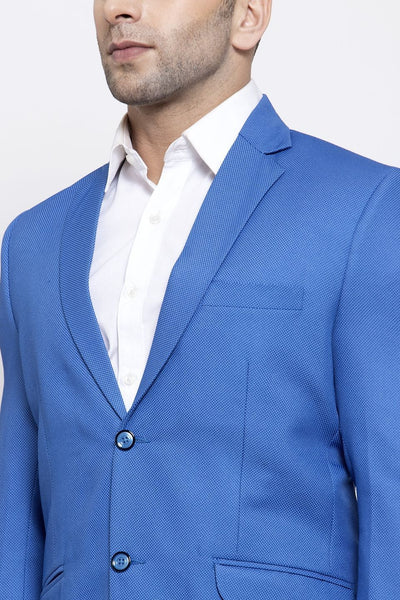 WINTAGE Men's Polyester Cotton Festive and Casual Blazer Coat Jacket : BeigeLue