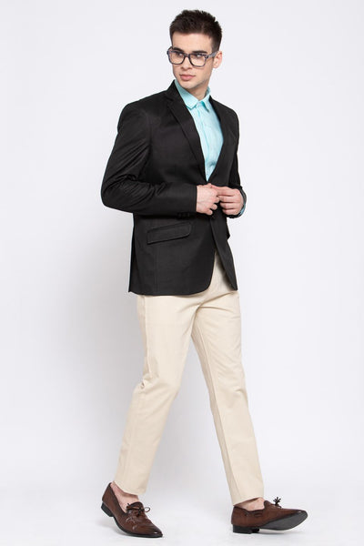Wintage Men's Poly Blend Formal and Evening Blazer Coat Jacket : Black