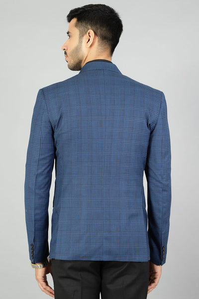 PV Wool Checkered Blue Blazer