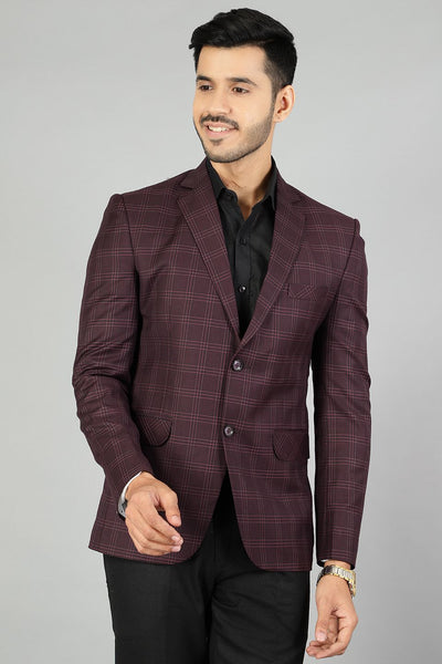 PV Wool Checkered Brown Blazer
