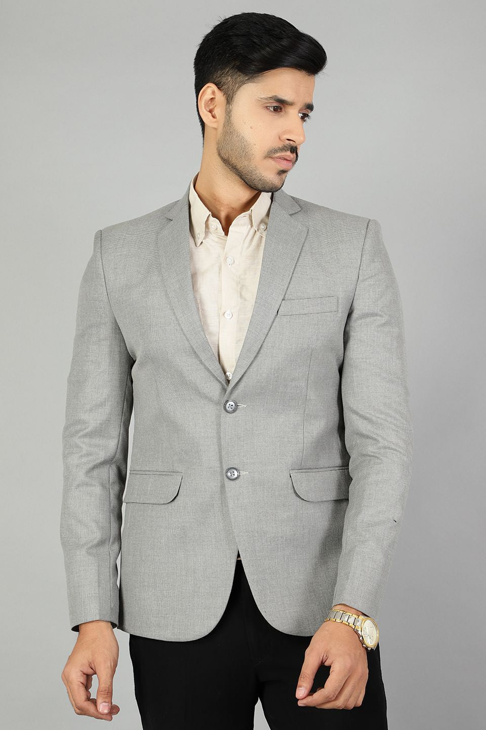 Plain grey blazer hotsell