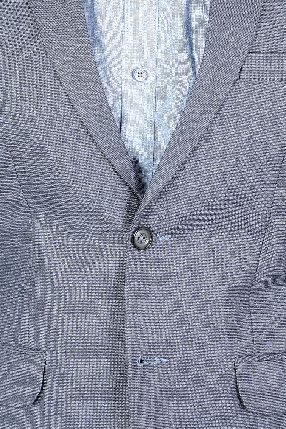 Polyester Cotton Plain Blue Blazer