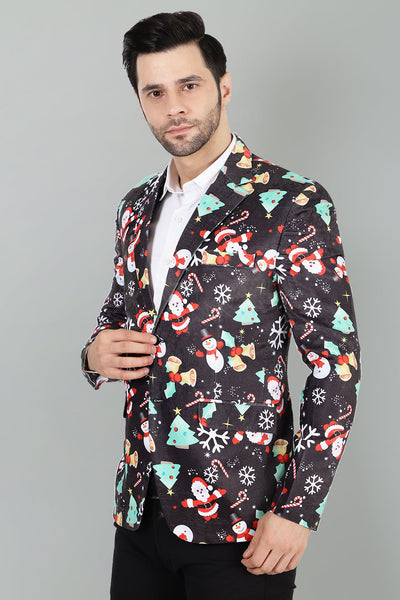 Dust Free Velvet Christmas Multicolor Blazer