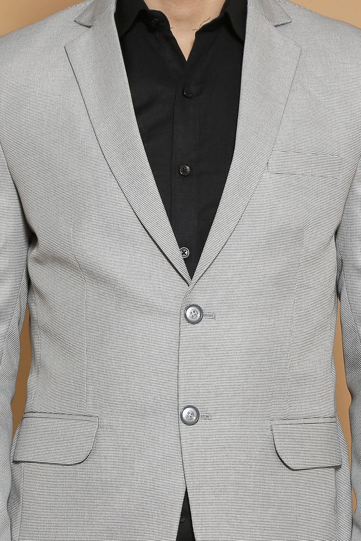 WINTAGE Men's Poly Viscose Grey Blazer : Grey