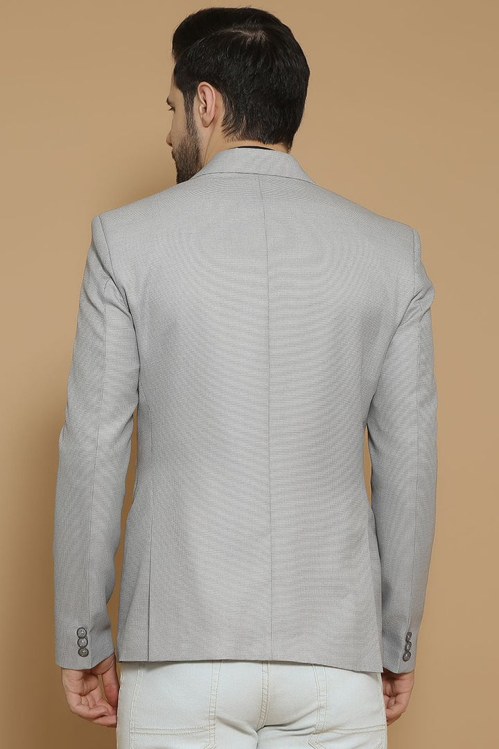 WINTAGE Men's Poly Viscose Grey Blazer : Grey