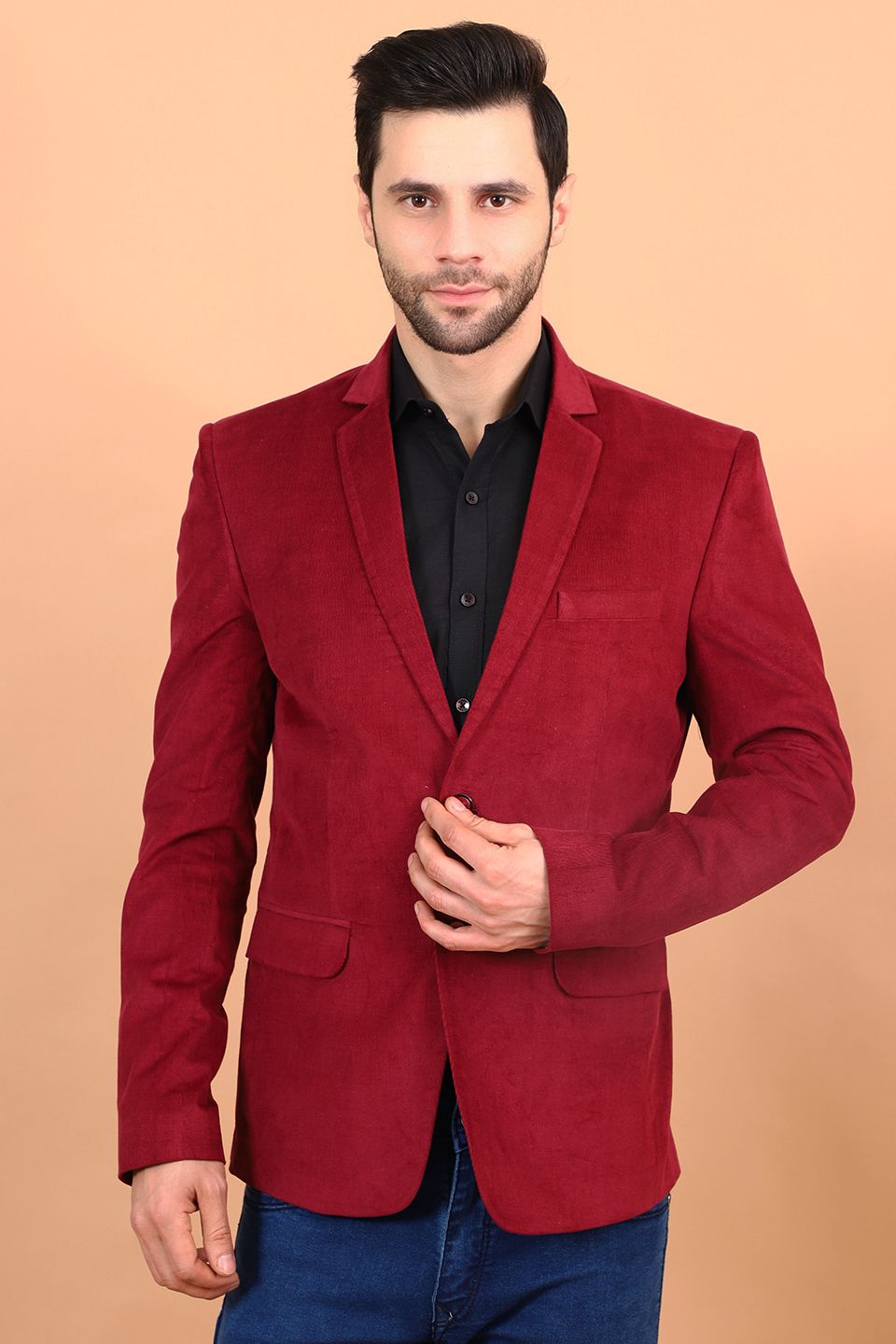 Corduroy Cotton Red Blazer