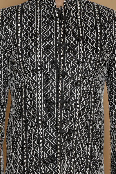 Cotton Silk Black Blazer