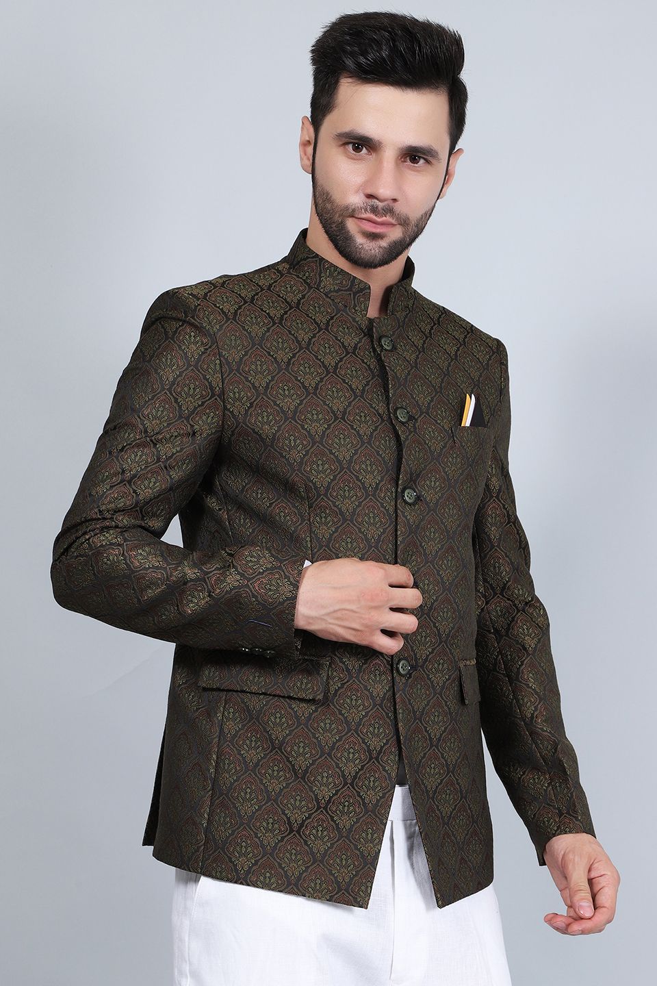 Banarasi Rayon Cotton Brown Blazer
