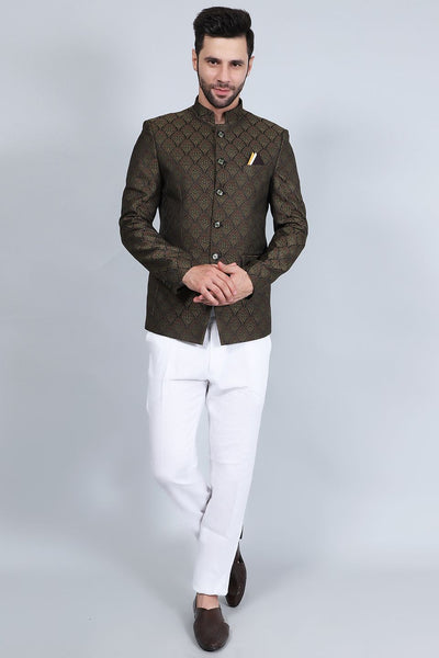Banarasi Rayon Cotton Brown Blazer