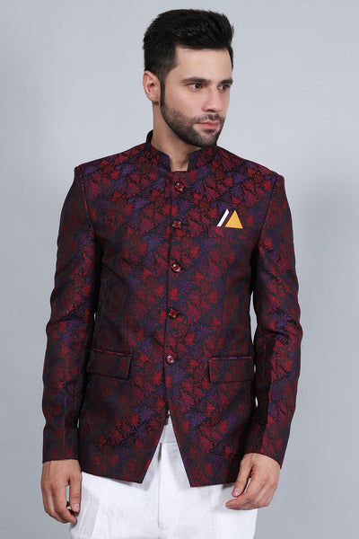 Banarasi Rayon Cotton Red Blazer
