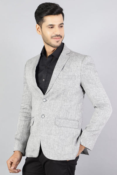 100% Pure Linen Grey Blazer