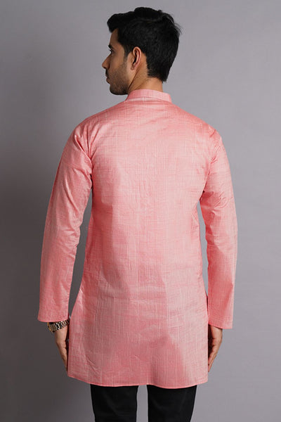 Matka Silk Pink Solid Kurta