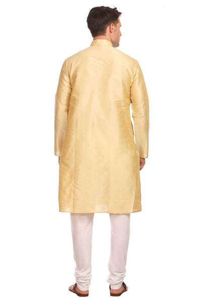 Banarasi Art Silk Beige Kurta Pyjama