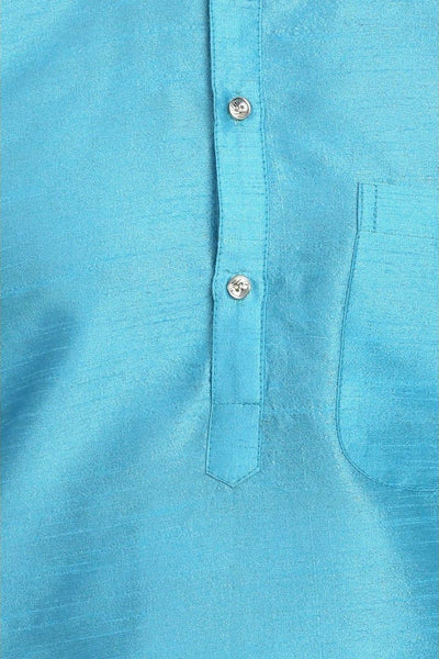 Banarasi Art Silk Turquoise Kurta Pyjama