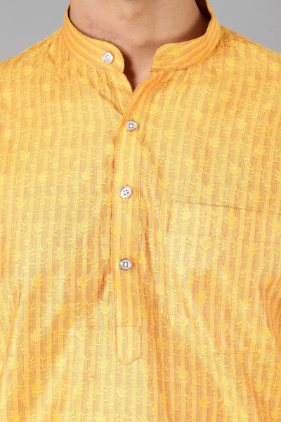 Banarasi Rayon Cotton Gold Kurta Pajama