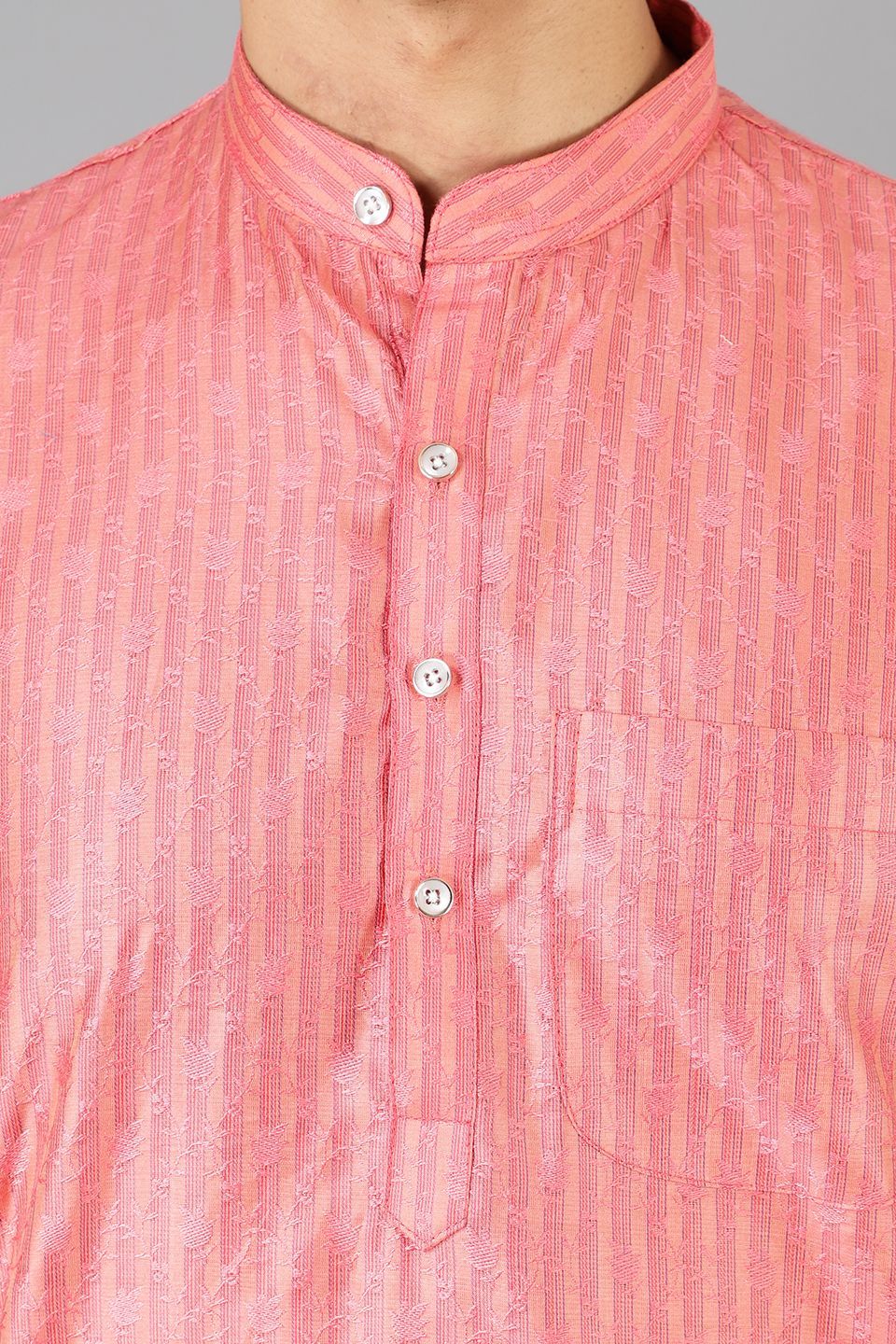 Banarasi Rayon Cotton Pink Kurta Pajama