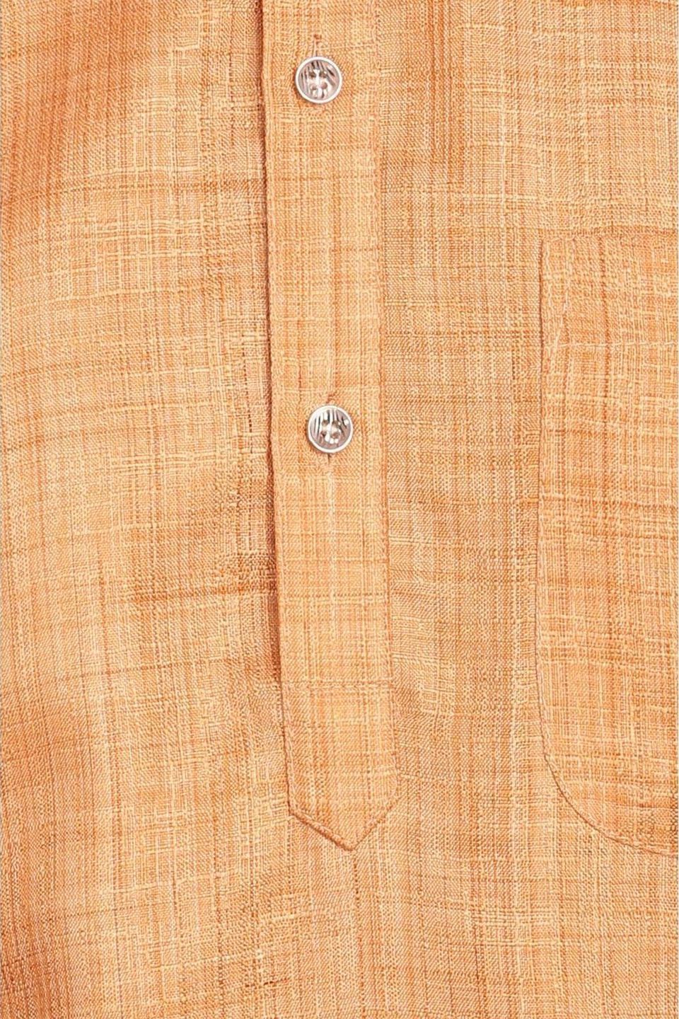 Poly-Cotton Orange Kurta Pyjama