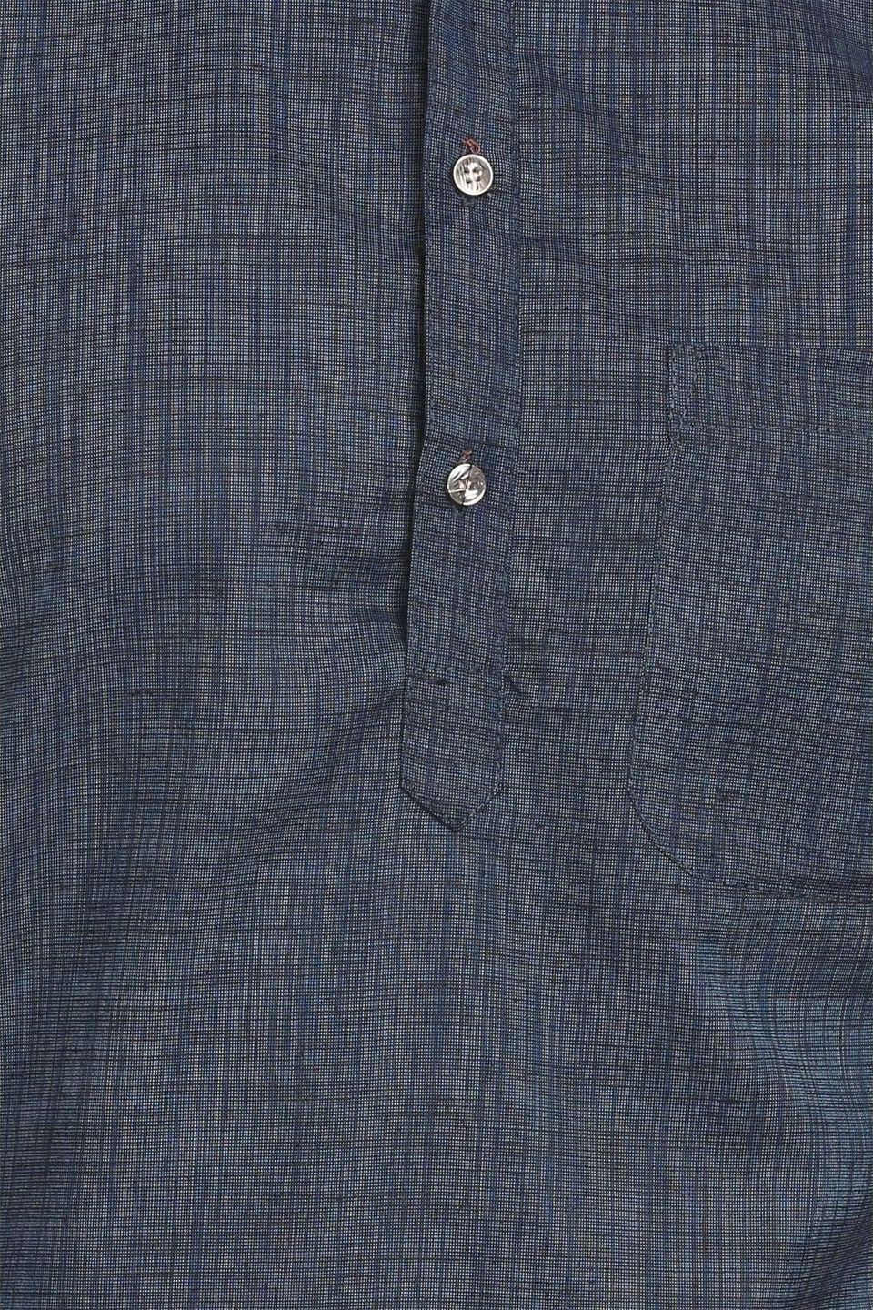 Handloom Poly-Cotton Blue Kurta Pyjama