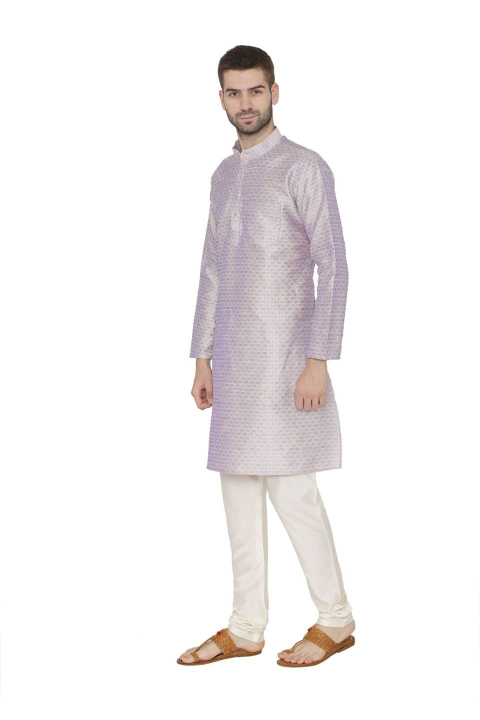 Banarasi Art Silk Purple Kurta Pajama