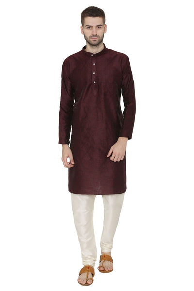 Banarasi Art Silk Brown Kurta Pajama
