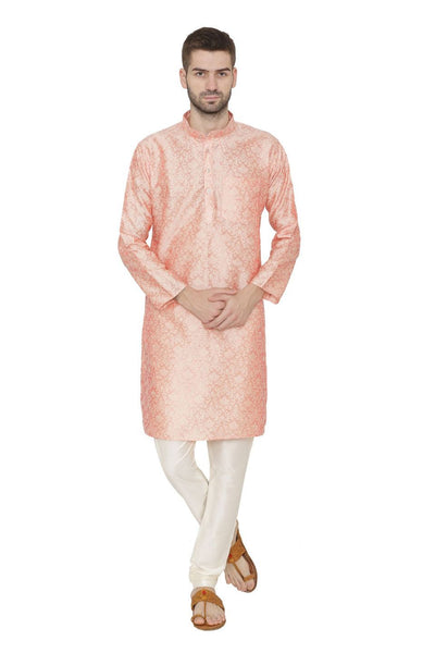 Banarasi Art Silk Pink Kurta Pajama