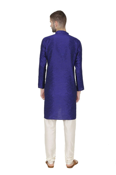 Banarasi Art Silk Blue Kurta Pajama