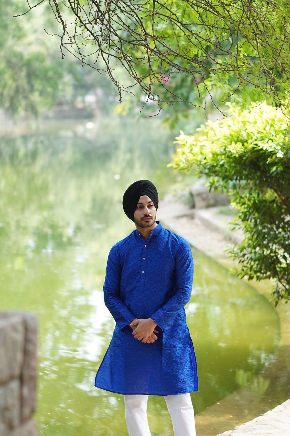 Wintage Men s Banarasi Art Silk Tailored Fit Festive and Casual Kurta Chudidar Pajama Pyjama Blue