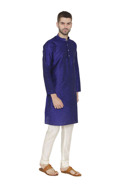 Banarasi Art Silk Blue Kurta Pajama
